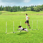 PawHut Adjustable Dog Agility Training Obstacle Set - White-Lightweight for quick and easy setup and convenient transport with the carrying bag, great for outdoor use  
