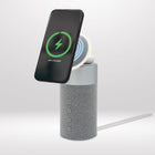 LBT Mag Stream Vibe Home 3-in-1 Magnetic Charging Bluetooth Speaker - Light Grey-Fast Charging Capability: Supports fast wireless charging for compatible smartphones, ensuring quick and efficient charging.