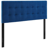 Modway Lily Biscuit Tufted Performance Velvet Queen Headboard - Navy-Luxurious Modern Queen Headboard
