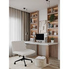 Brassex Destan Office Chair - White-Premium fabric cover
