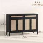 HOMCOM 52.8" L Sideboard Buffet Cabinet with Storage - Black-Anti-tipping straps ensure safety and stability