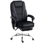 Vinsetto Massage Reclining Office Chair with Adjustable Height and Footrest - Black-Six vibration massage points with three modes, three intensities, and a timer to relax your body