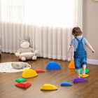 Outsunny Kids Stackable River Stone-Shaped Balance Stepping Stones 11-Piece Set-11 pieces in 4 different sizes to create increasingly challenging routes 