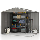 Outsunny 8' x 6' Outdoor Storage Shed - Light Grey-Four ventilation slots to keep the interior cool and airy
