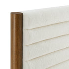 Modway Olea Channel Tufted Boucle Solid Wood Twin Platform Bed - Feather Walnut-Assembly Required