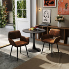 Homy Casa Office Visitor Chairs - Suede Brown Fabric - 2 Pack-Adjustable non-slip foot pads provide stability and floor protection.
