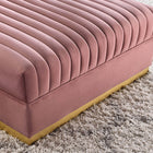 Modway Sanguine Channel Tufted Performance Velvet Modular Sectional Sofa Ottoman - Dusty Rose-Performance Velvet Upholstery
