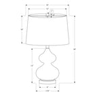 Monarch Specialties 24" H Contemporary Table Lamp - Green Glass / Ivory / Cream Shade-Made with the high quality materials, this decorative accent lighting includes a 2 year limited warranty against any defects for your satisfaction