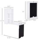 HOMCOM 23.5" Wall Mounted Table Fold Out Convertible Desk - White and Black-The clean look and design fits into and enhances the look of your existing furniture collection