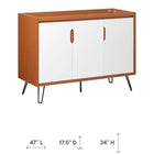 Modway Energize 48" Double or Single Sink Compatible Bathroom Vanity Cabinet - Cherry/White-Storage Shelf With Plumbing Cut-Out