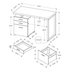 Monarch Specialties 7026 48" Computer Desk - Espresso Left Or Right Facing-Stay organized with closed storage drawers and a convenient file drawer with hanging bars, ideal for storing  important documents and office essentials.
