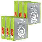 BAZIC Products 1.5" 3-Ring View Binder with 2 Pockets - Lime Green - 6 Pack-Hard Vinyl Cover