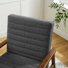 Modway Jensen Boucle Fabric Accent Chair - Walnut Charcoal-Horizontal Channel Tufting