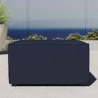 Modway Saybrook Outdoor Patio Upholstered Sectional Sofa Ottoman - Navy-All-Weather Cushions