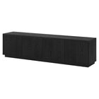 Hudson&Canal Hanson TV Stand for TV's up to 85" - Black Grain-The top has a weight capacity of 75lbs, lower shelves can hold 25lbs each
