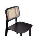 Manhattan Comfort Versailles 18.5" Industry Chic Dining Chair - Black and Natural Cane - Set of 2-30 Day Limited Manufacturer's Warranty