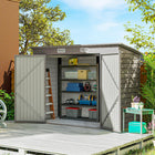 Outsunny Outdoor Storage Shed with Lockable Door- 2 Vents - 8' x 4'-Metal bike shed suitable for plenty of outdoor tools, equipment and outerwear
