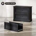 HOMCOM 2 Drawer File Cabinet, Printer Stand for Home Office - Black-Quiet metal rails ensure smooth, silent operation