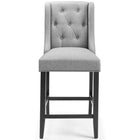 Modway Baronet Tufted Button Upholstered Fabric Counter Stool - Light Gray-Assembly Required