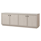 Hudson&Canal Ormond TV Stand for TV's up to 75" - Alder White-The top has a weight capacity of 75 lbs, middle shelves can support 20 lbs, lower shelves can hold 50 lbs