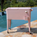Permasteel 80 Quart Patio Cooler - Pink-Dual Lid for Easy Access