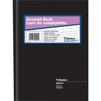 Blueline Columnar Books, A82-01, Record Book-Rigid black cover with recycled content and 112 numbered pages white paper ruled in green and brown ink