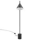 Modway Ayla Marble Base Floor Lamp - Black-ETL Listed and Approved