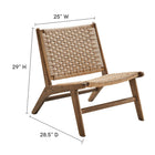 Modway Saoirse Woven Rope Wood Accent Lounge Chair - Walnut Natural-Basket Weave Design