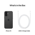 Apple iPhone 16 6.1" - 128 GB - Black - Bell and Virgin Plus-Satellite Connectivity: If you don't have cell service or Wi-Fi, iPhone can connect to a satellite so you can send and receive messages and Tapbacks. In a severe car crash, iPhone can connect to emergency services when you can't