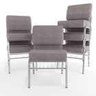 Flash Furniture HERCULES Series 21"W Church Chair with Book Rack - Silver Vein Frame - Grey Fabric-Silver Vein Frame Finish