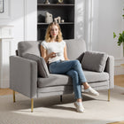 HOMCOM 55" Loveseat Sofa with Pillows - Grey-High-density foam, S-springs, and elastic bands provide long-lasting comfort and firm support
