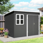 Outsunny 8.5' x 6' Outdoor Storage Shed - Dark Grey-Galvanized steel construction resists weathering and remains waterproof
