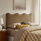 Modway Athena Stain-Resistant Performance Velvet Queen Size Headboard - Taupe-Dense Foam Padding