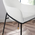 Modway Jovi Performance Velvet Dining Armchair - Black/White - 2 Pack-Non-Marking Foot Pins