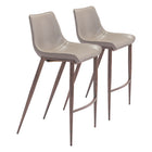 Zuo Magnus Barstool - Brown/Walnut - Set of 2-Ergonomic and supportive footrest