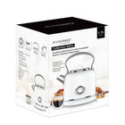 JS Gourmet Retro Collection 1.7 L Electric Stainless Steel Kettle - White-Stainless steel body