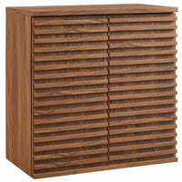Modway Render Wall Mounted Bathroom Cabinet - Walnut-Wall Mount Design
