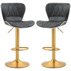 HOMCOM Adjustable Swivel Bar Stools - Black - 2 Pack-Comes as a set of 2, perfect for coordinated room design
