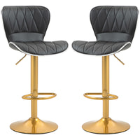 HOMCOM Adjustable Swivel Bar Stools - Black - 2 Pack-Comes as a set of 2, perfect for coordinated room design
