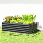 Outsunny Galvanized Raised Garden Bed - Dark Grey-Powder-coated finish offers enhanced rust resistance for outdoor use  
