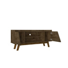 Manhattan Comfort Marcus 53.14" Mid-Century Modern TV Stand - Rustic Brown -Includes 4 Fixed Shelves