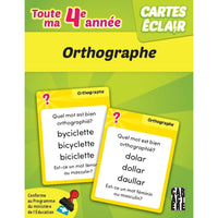 Éditions Caractère Flashcards - 4th grade  spelling - French-The cards are grouped by theme, which aims to help the learner organize and memorize the concepts covered