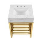 Modway Gridiron 24" Bathroom Vanity - White/Gold-Artificial Marble Sink