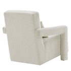 Modway Mirage Boucle Upholstered Armchair - Ivory-Non-Marking Foot Caps
