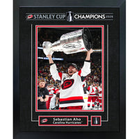 Frameworth Sebastian Aho 16" H x 20" W Replica Signature Frame Carolina Hurricanes 2026 Stanley Cup Champions - Officially Licensed NHL/NHLPA-Officially licensed NHL and NHLPA wall art: Sebastian Aho 16x20 Replica Signature Frame Carolina Hurricanes 2026 Stanley Cup Champions for Carolina Hurricanes fans and collectors