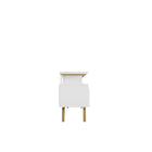 Manhattan Comfort Yonkers 62.99" Mid-Century Modern TV Stand - White-Geometric Open Floating Top Shelf with Beveled Design