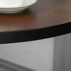 HOMCOM Round Bar Table, Easy Assembly for Home Bar, Small Dining Room - Brown-Perfect standing table for bar, coffee shop, or restaurant settings 