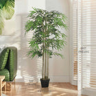 Outsunny 5' Artificial Bamboo Tree in Pot with 1095 Leaves - Green - 2 Pack-A stable nursery pot provides a stable base 