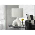 Monarch Specialties 25" H Contemporary Table Lamp - White Ceramic / Ivory / Cream Shade-Convenient on/off rotary switch that operates up to a 100W bulb (not included) to instantly illuminate a living room, office, or bedroom space