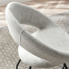 Modway Nouvelle Upholstered Fabric Dining Chair - Black/Light Grey - 2 Pack-Non-Marking Foot Pins